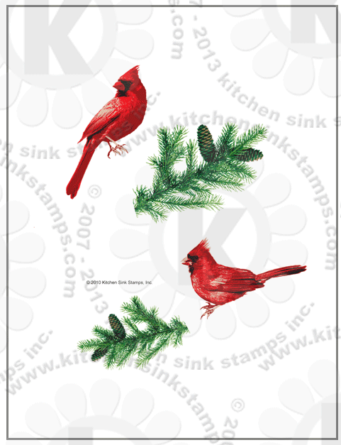 cardinal birds rubberstamps clear stamps