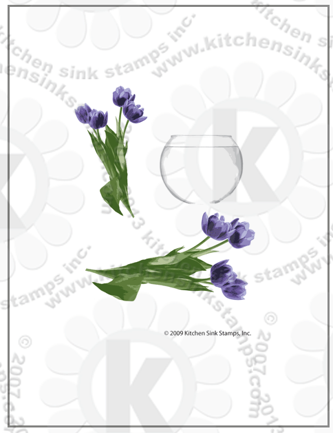 tulip flowers rubberstamps clear stamps