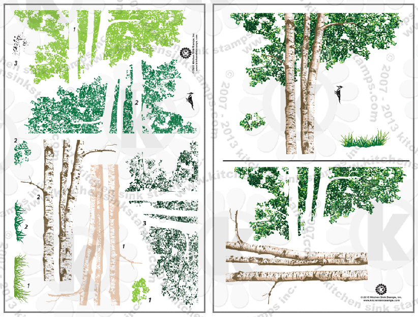 Birch Tree clear stamps birchtrees rubber stamps clearstamps