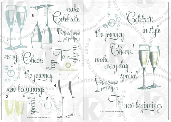 Champagne Glasses clear stamps rubber stamp clearstamps