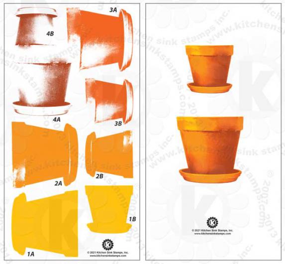 Clay Flower Pots clear stamps rubber stamp clearstamps