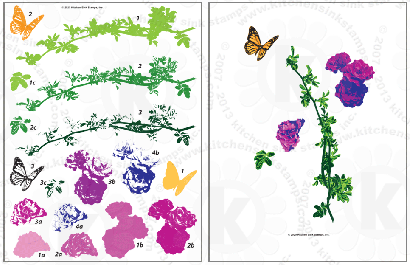 climbing rose vine clear stamps flower rubber stamps clearstamps