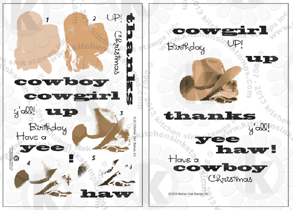 Cowboy Hat clear stamps Ranch Gloves rubber stamps clearstamps