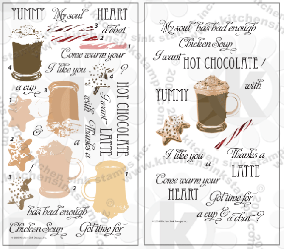 Hot Chocolate Latte coffee clear stamps rubber stamps hotchocolate clearstamps