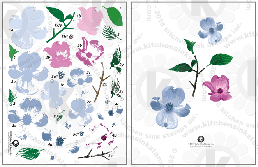 Enchanted Dogwood clear stamps flower rubber stamps clearstamps