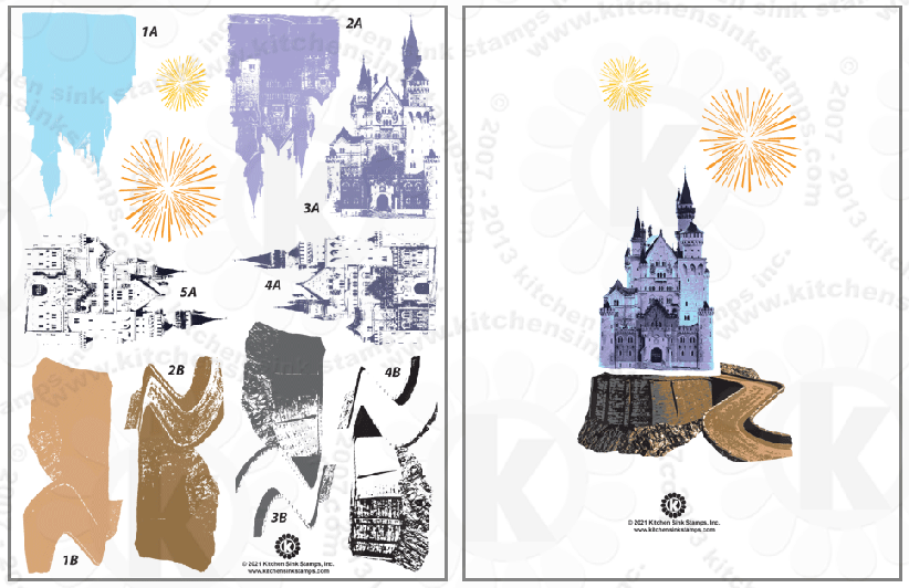 Ever After Castle rubber stamps clear stamps