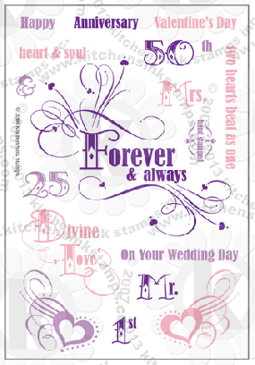 forever always wedding anniversary rubberstamps clear stamps
