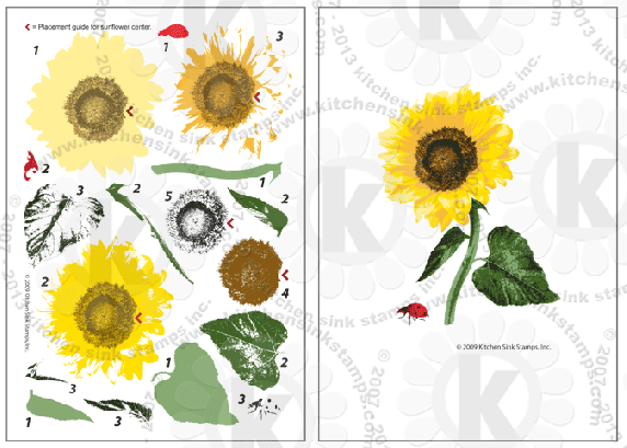 Giant Sunflower clear stamps sun flower rubber stamp clearstamps flower