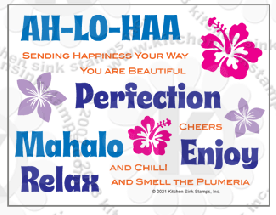 Aloha, Hawaiian Tropical Sentiments clear stamps rubber stamps clearstamps 