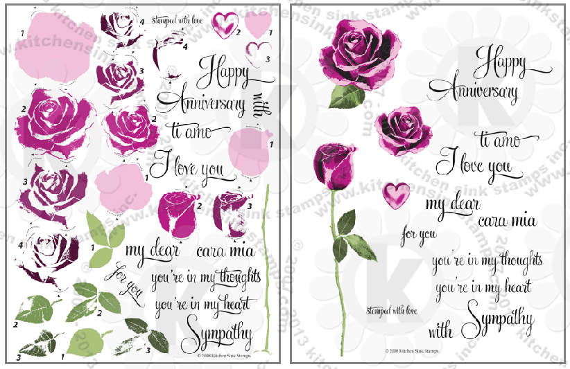 Hearts and Roses clear stamps rubber stamp clearstamps