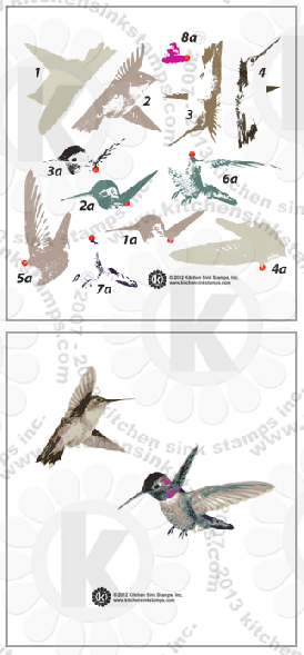 Hummingbirds clear stamp rubber stamps clearstamps