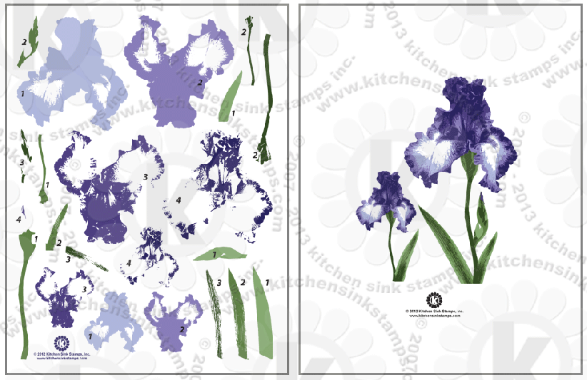 iris flower clear stamp rubber stamps clearstamps