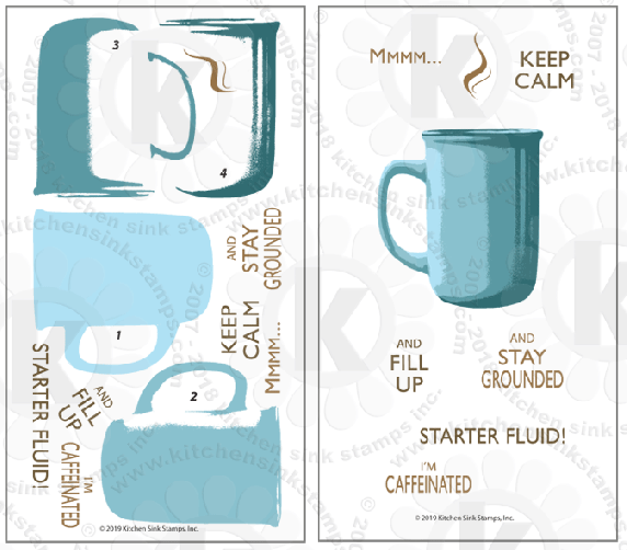 Large Coffee Mug clear stamps rubber stamp clearstamps