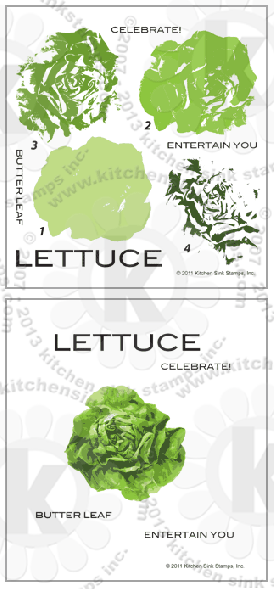 lettuce head rubber stamps clearstamps