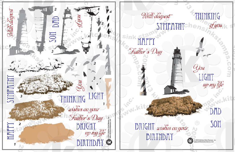 Lighthouse Sea Cliffs Multi Step layer example Kitchen Sink Stamps