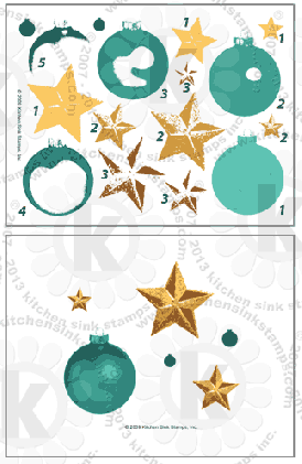 Christmas Ornament and Stars clear stamps rubber stamp clearstamps