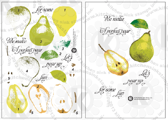 Pears clear stamp rubber stamps clearstamps fruit