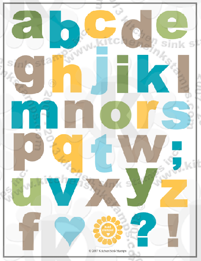 Playful Alphabet Buddy Solid clear stamps rubberstamps large