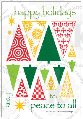 Playful Christmas ONE Clear Decorative Trees clear stamps rubberstamps clearstamps