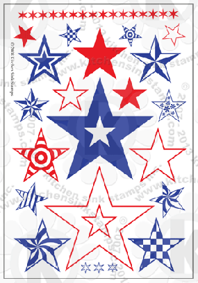 Playful Stars Clear Solid Decorative clear stamps rubberstamps clearstamps