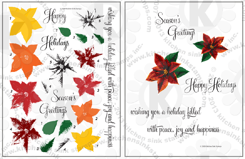 Poinsettia clear stamps rubber stamps clearstamps