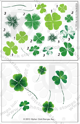 Shamrocks and Clover clear stamps rubber stamp clearstamps