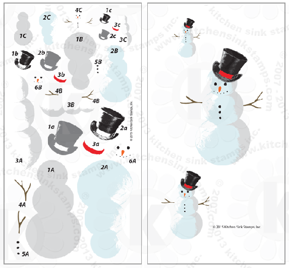 Snowmen Helz Cuppleditch The Night Before Christmas Clear Stamps 