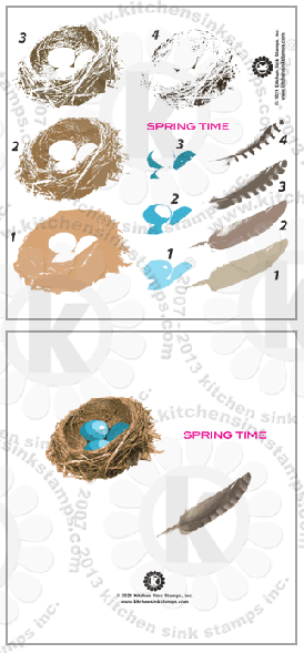 Spring Nest, bird eggs clear stamps rubber stamps clearstamps 