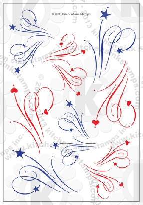 Swirly Hearts Stars clear stamps rubberstamps clear stamps