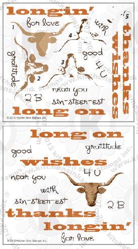 Texas Longhorn Steer clear stamps rubber stamps clearstamps