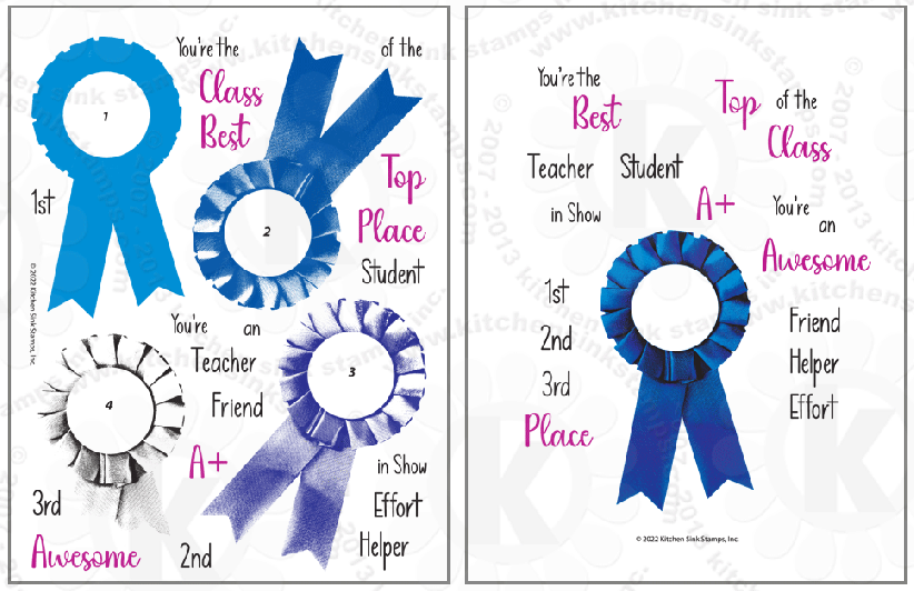 Top of the Class Rosette Ribbon clear layered stamps