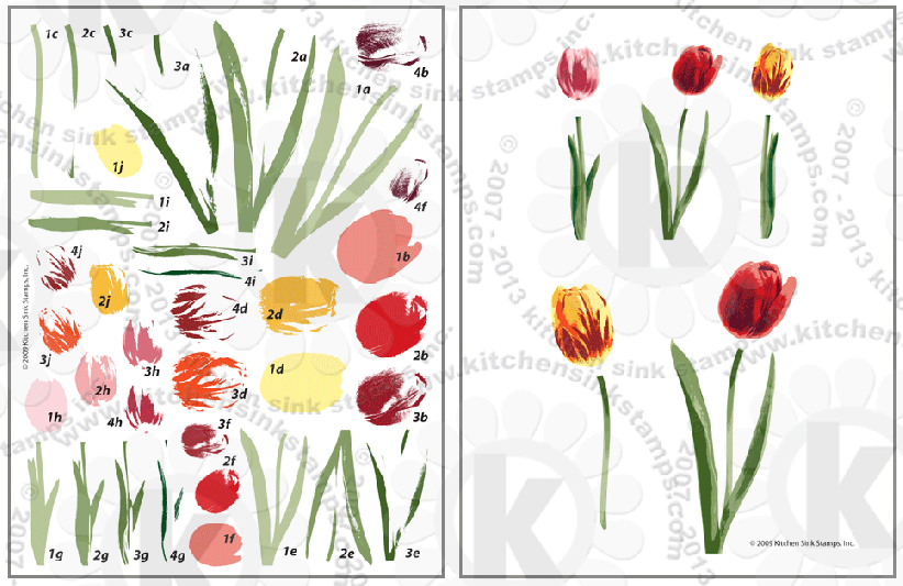 clear stamp set clear stamps daisy lily tulip floral botanical branch s31