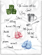 baby shoes cup spoon rubberstamps baby blocks clear stamps
