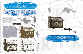 Cabin by Lake clear stamps log cabin rubber stamps clearstamps