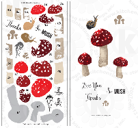 Forest Toadstool mushroom clear stamps rubber stamp clearstamps