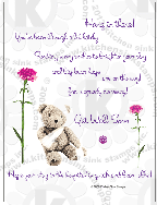 teddy bear get well rubberstamps clear stamps