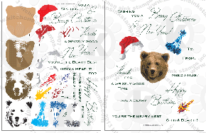 Grizzly Bear Birthday Christmas wishes clear stamps rubber stamp clearstamps