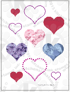 hearts rubberstamps clear stamps
