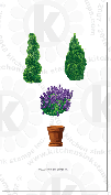 Potted Topiaries rubberstamps clear stamps