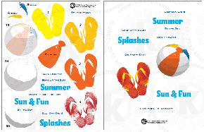 Summer Splashes Flip Flops Beach Ball, rubber stamps clearstamps