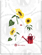 sunflowers watering can rubberstamps clear stamps