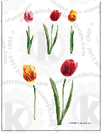 tulip flower large rubberstamps clear stamps