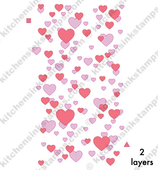 Scattered Hearts Stencil Design - SVG FILE ONLY