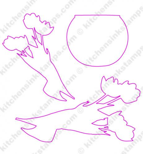 svg for bitty tulip bouquet stamp set