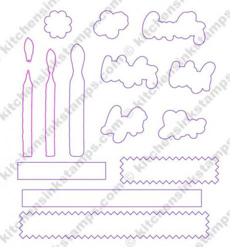 svg cut file for candle wishes stamp set