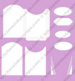 SVG 3D Crayon Box and Labels Stencil SVG CUT file