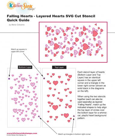 Fallen Hearts Layered Stencil User Guide