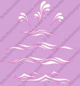Waves and Splashes stencil SVG CUT file