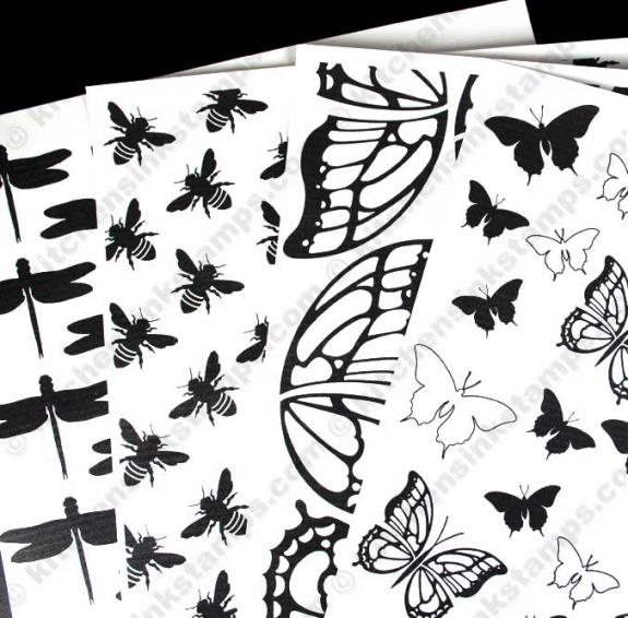 Flutter, butterflies, dragonflies, bees, wings background 4, Digi laser printer download