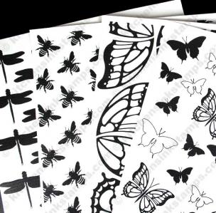 Flutter, butterflies, dragonflies, bees, background 4, Digi laser printer download background 4, Digi laser printer download